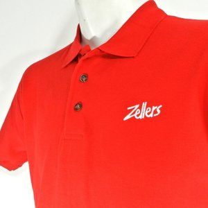 ZELLERS Vintage Department Store Employee Uniform Polo Shirt Red NEW Size M